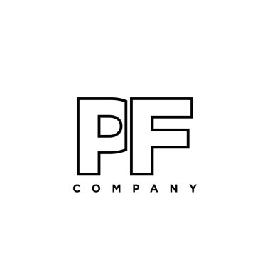 Moda harfi P ve F, PF logo tasarım şablonu. Şirket kimliği için asgari monogram tabanlı logotype.