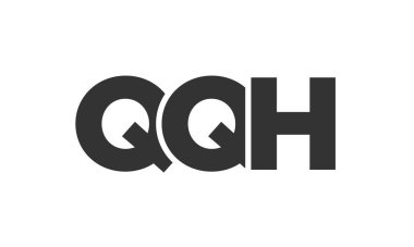 QQH logo tasarım şablonu güçlü ve modern kalın metin ile. Basit ve minimal tipografi içeren ilk tabanlı vektör logosu. Moda şirket kimliği.