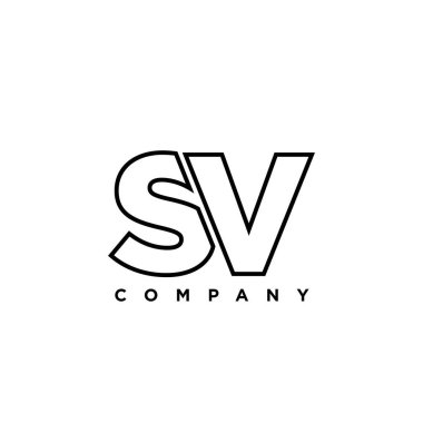 S ve V harfleri, SV logo tasarım şablonu. Şirket kimliği için asgari monogram tabanlı logotype.