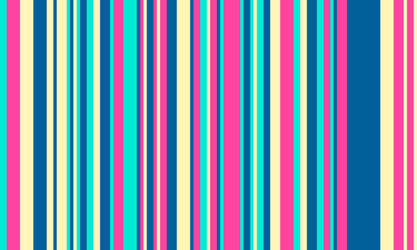 Pattern of vertical stripes, colorful thin and thick lines. Irregular stripe background, vector seamless texture. Abstract striped geometric design in bright colors for print and web.