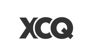 Güçlü ve modern kalın metinli XCQ logo tasarım şablonu. Basit ve minimal tipografi içeren ilk tabanlı vektör logosu. Moda şirket kimliği.