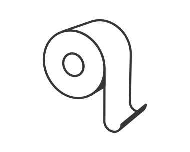 Tuvalet kağıdı rulosu veya tüp ikonu tasarımı, wc için şablon. Banyo temizliği ikonları, mutfak havlusu. Boş yumuşak kaydırma ürünleri.