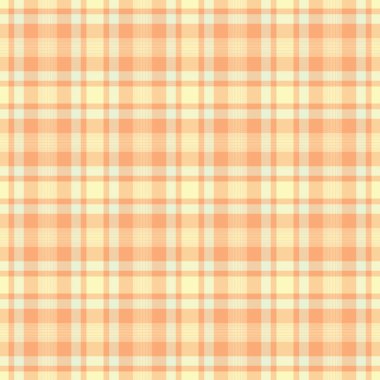 Madras kumaş tartan dokusu, popüler vektör arkaplan deseni. Glen tekstil denetimi turuncu ve açık renkli ekosesiz palet.