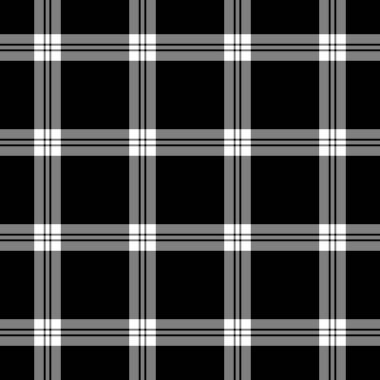 Baba geçmişi tartan, kumaş desenli vektör kumaşı. Bant ekoseli kumaş dokusu gri ve siyah renk paletinde pürüzsüz.