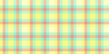 Eps doku vektörü pürüzsüz, şekil kontrolü tekstil deseni. Kare ekose arkaplan kumaşı nane ve sarı renk paletinde.