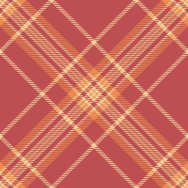 Korece doku kontrolü ekoseli, çizim kalıbı kumaş taşıyıcısı. Kırmızı ve kehribar renk paletinde yün tartsız tekstil arkaplanı.