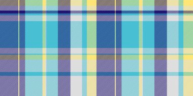 Korece kontrol vektör deseni, saten kumaş dikişsiz tekstil. Gainsboro ve cyan renk paletinde çeşitli tartan desen arka plan ekoseli.
