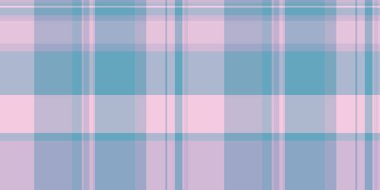 Akan tartan tekstil arka planı, delüks kontrol deseni dokusu. Konforlu vektör kumaşı, ışık ve cyan renk paletinde ekosesiz..