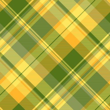 İnternet tekstil geçmişi, ekose kumaş desenleri. Paçavra doku vektörü, yeşil ve sarı renk paletinde kusursuz kumaş.