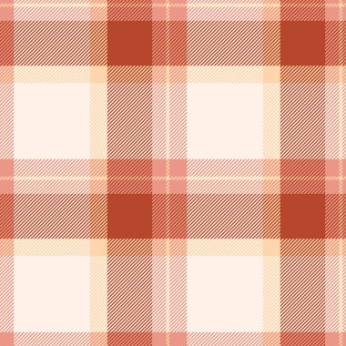 Kumaş desenli ekose süit vektör arkaplan deseni. Kırmızı ve eski dantel renk paleti ile renksiz tartan tekstil denetimi.