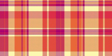 Damalı vektör tekstil ekoseli, tartan desenli geliştirilmiş arka plan. Kenarlık denetimi dokusu turuncu ve sarı renk paletinde pürüzsüz.