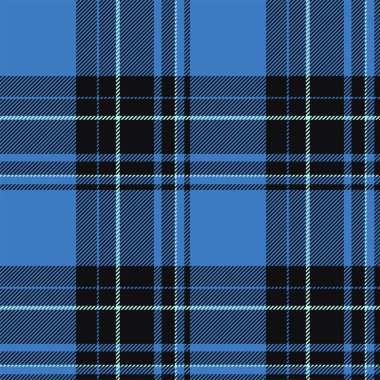 Mavi desenli ekose desenli. Kumaş dokusunu kontrol et. Vektör tekstil baskı tasarımı.
