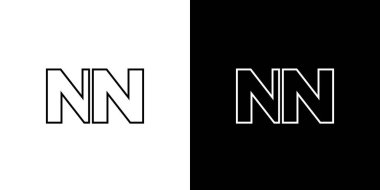 Moda harfi N ve N, NN logo tasarım şablonu. Şirket kimliği için asgari monogram tabanlı logotype.