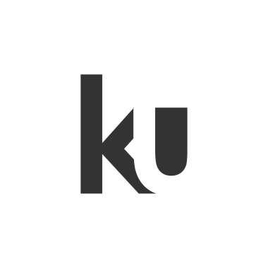 KU yaratıcı geometrik başlangıç tabanlı modern ve minimal logo. K harfi modayı takip eden yazı tipleri.