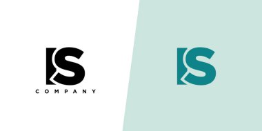 Birinci ve S harfi, logo tasarım şablonu. İlk tabanlı asgari monogram logosu.