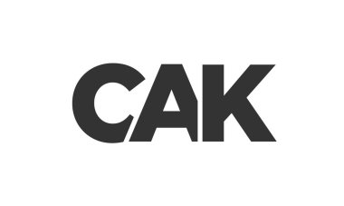 Güçlü ve modern kalın metin ile CAK logo tasarım şablonu. Basit ve minimal tipografi içeren ilk tabanlı vektör logosu. Moda şirket kimliği.