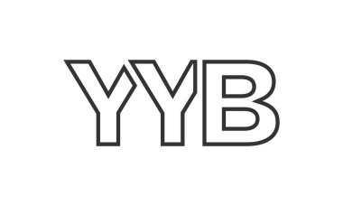 YYB logo tasarım şablonu güçlü ve modern kalın metinlerle. Basit ve minimal tipografi içeren ilk tabanlı vektör logosu. Moda şirket kimliği.