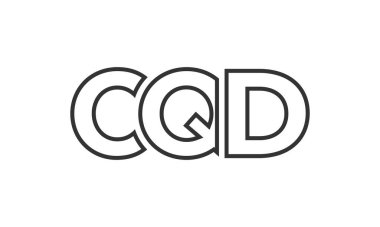 CQD logo tasarım şablonu güçlü ve modern kalın metin ile. Basit ve minimal tipografi içeren ilk tabanlı vektör logosu. Moda şirket kimliği.
