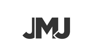 JMJ logo tasarım şablonu güçlü ve modern kalın metinlerle. Basit ve minimal tipografi içeren ilk tabanlı vektör logosu. Moda şirket kimliği.