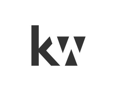 KW yaratıcı geometrik başlangıç tabanlı modern ve minimal logo. K harfi modaya uygun yazı tipleri.