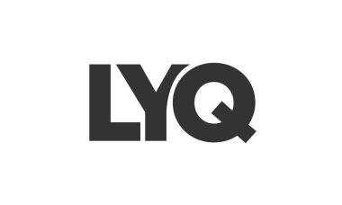 LYQ logo tasarım şablonu güçlü ve modern kalın metinlerle. Basit ve minimal tipografi içeren ilk tabanlı vektör logosu. Moda şirket kimliği.