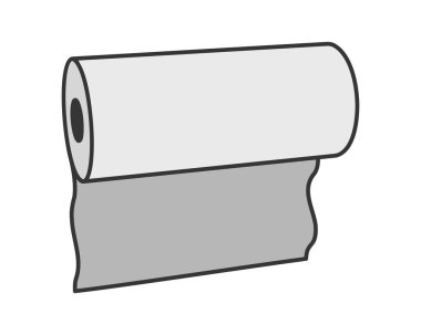 Tekstil rulo vektör simgesi. Kağıt tüp illüstrasyon tasarımı mutfak havlusu, halı, kaydırma ne adam ya da kumaş.