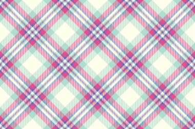 Zengin dokusu, dikişsiz kumaş, ekoseli arka plan deseni. Fildişi ve açık renk paletinde tartan tekstil denetimi paketleniyor.