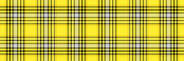 Kusursuz doku kontrolü, bulanık arkaplan desenli tartan. Fabrika kumaş kumaş tekstil vektörü sarı ve gri renk paleti.