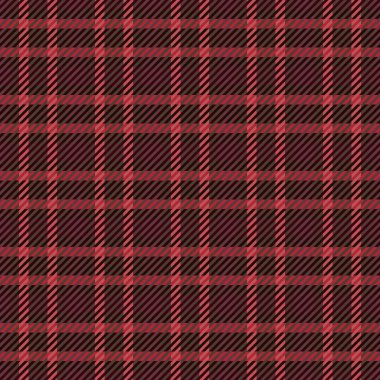 Gömlek desenli ekose kumaş, moda kumaş arkaplan tartanı. Periyodik vektör kırmızı ve siyah renk paletinde tekstil deseni.