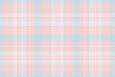 Tekstil kontrol vektörü çizimi, tartan arkaplan deseni. Masa örtüsü deseni. Işıklı ve sisli gül rengi paleti..