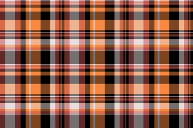 Kürklü tartan desenli vektör, mağrur dokusu kusursuz. İş geçmişi tekstil denetimi ekoseli turuncu ve kırmızı renk paleti.