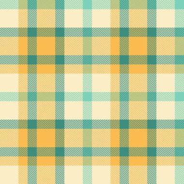 Kumaşsız arka plan, paskalya desenli vektör ekoseli. Mavi ve açık renk paletinde küçük denetim desenli tartan tekstili.