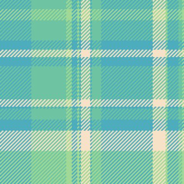 Düzensiz kumaş vektör kontrolü, kulüp ekose tartan. Cyan ve nane renkleri paletinde kolaj dokusu dikişsiz desen.