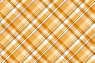 Ticari denetim kusursuz vektör, yakın çekim kumaş dokusu. Turuncu ve kehribar renkli desenli tartan kumaş ekoseli palet.