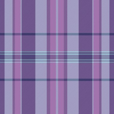İkonik kumaş arka planı, uzun vektör ekose kontrolü. Üst üste bindirilmiş kumaş dokusu mor ve açık renk paletinde pürüzsüz.