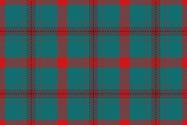 Doğrudan dikişsiz kumaş dokusu, çizgili vektör ekose kumaşı. Bandanna tartan desen kontrol kırmızı ve cyan renk paleti arka planı.