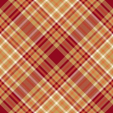 Filigran arka plan ekoseli, performans desenleri pürüzsüz. Kehribar ve kırmızı renk paletinde bronz kumaş kontrol vektörü.