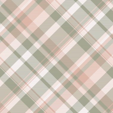 Sakin tekstil kontrol dokusu, geometri desenli kumaş vektörü. Perakendecisiz arka plan ekoseli tartan ışık ve pastel renkte.