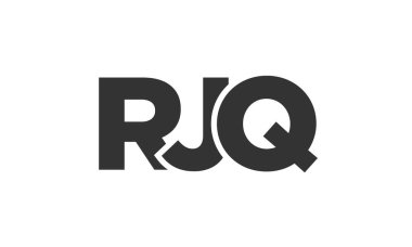 RJQ logo tasarım şablonu güçlü ve modern kalın metinlerle. Basit ve minimal tipografi içeren ilk tabanlı vektör logosu. Moda şirket kimliği.