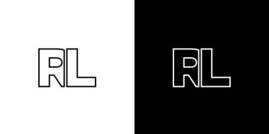 Moda harfi R ve L, RL logo tasarım şablonu. Şirket kimliği için asgari monogram tabanlı logotype.