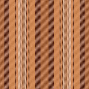 Çizgili kumaş hatları, ambalaj desenli tekstil arkaplanı ayarlanıyor. Dikey vektör dokusunu turuncu ve koyu renk paletine yerleştir.