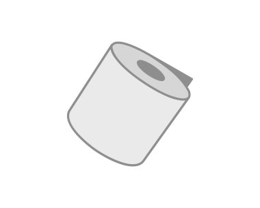 Tuvalet kağıdı rulosu veya tüp ikonu tasarımı, wc için şablon. Banyo temizliği ikonları, mutfak havlusu. Boş yumuşak kaydırma ürünleri.