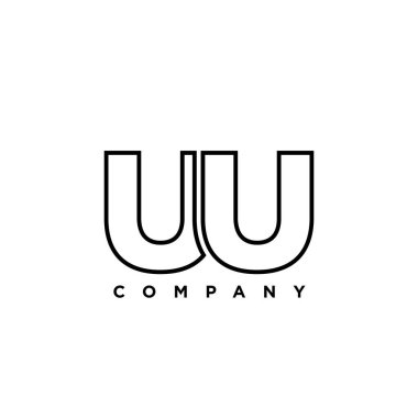 Moda harfi U ve U, UU logo tasarım şablonu. Şirket kimliği için asgari monogram tabanlı logotype.