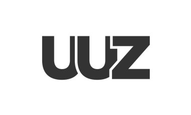 UUZ logo tasarım şablonu güçlü ve modern kalın metinlerle. Basit ve minimal tipografi içeren ilk tabanlı vektör logosu. Moda şirket kimliği.