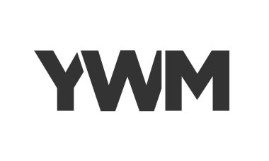 YWM logo tasarım şablonu güçlü ve modern kalın metinlerle. Basit ve minimal tipografi içeren ilk tabanlı vektör logosu. Moda şirket kimliği.