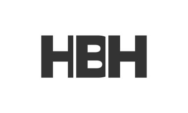 HBH logo tasarım şablonu güçlü ve modern kalın metinlerle. Basit ve minimal tipografi içeren ilk tabanlı vektör logosu. Moda şirket kimliği.