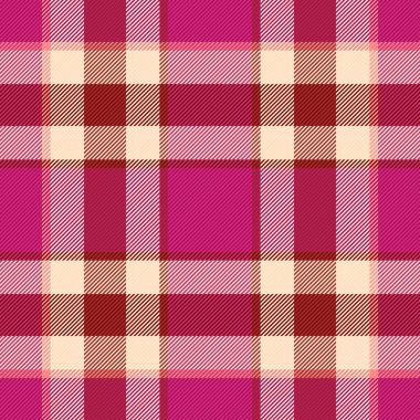 Genç ekose desenli arka plan, tartan rengi temiz. Pembe ve kırmızı renkli pahalı tekstil vektör dokusu.