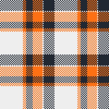 Bantsız desenli ekose, elbise vektörü kumaş dokusu. Resmi arkaplan tartan beyaz ve koyu renk paleti tekstil denetimi.
