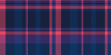 Kimlik kumaşı kusursuz arka plan, tekstil kontrol dokusu. Koyu mavi renk paletinde golf ekoseli vektör desenli tartan.