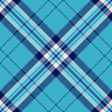 Livingroom tartan tekstil vektörü, patlayan kumaş kusursuz kontrol. Cyan ve mavi renk paletinde poster desenli arkaplan deseni.